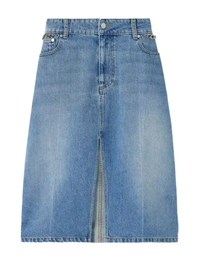 Stella McCartney + Net Sustain Chain-embellished Denim Midi Skirt