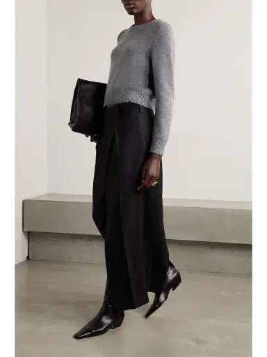 Nili Lotan Poppy Cropped Brushed Cashmere Sweater | Thumbnail 2 Nili Lotan Poppy Cropped Brushed Cashmere Sweater | Thumbnail 2