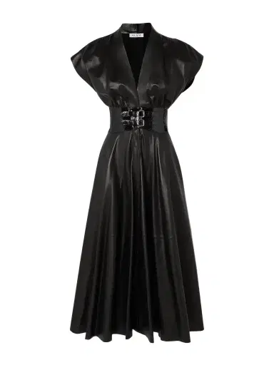 Alaïa Archetypes Belted Leather Midi Dress | Thumbnail 1 Alaïa Archetypes Belted Leather Midi Dress | Thumbnail 1