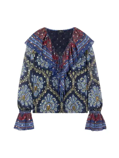 Etro Paisley-print Metallic Fil Coupé Silk-blend Blouse | Thumbnail 1 Etro Paisley-print Metallic Fil Coupé Silk-blend Blouse | Thumbnail 1