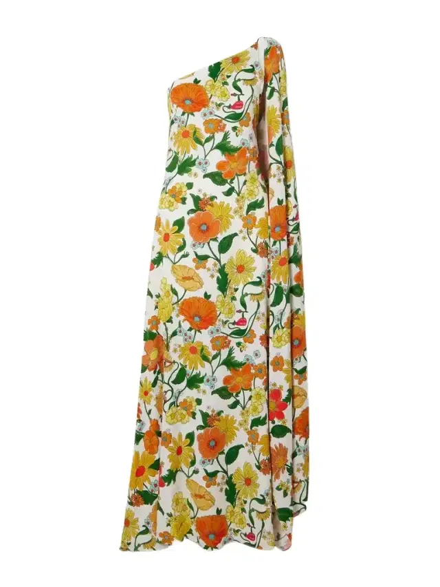 + Net Sustain One-shoulder Open-back Floral-print Twill Gown