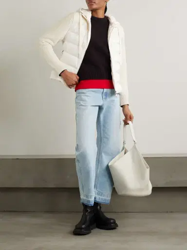 Moncler Ribbed Quilted Hooded Wool-trimmed Shell Down Jacket | Thumbnail 2 Moncler Ribbed Quilted Hooded Wool-trimmed Shell Down Jacket | Thumbnail 2