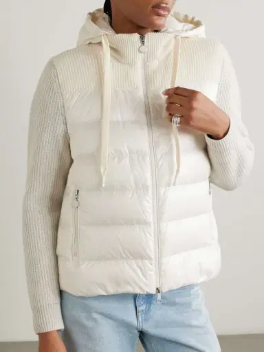 Moncler Ribbed Quilted Hooded Wool-trimmed Shell Down Jacket | Thumbnail 3 Moncler Ribbed Quilted Hooded Wool-trimmed Shell Down Jacket | Thumbnail 3