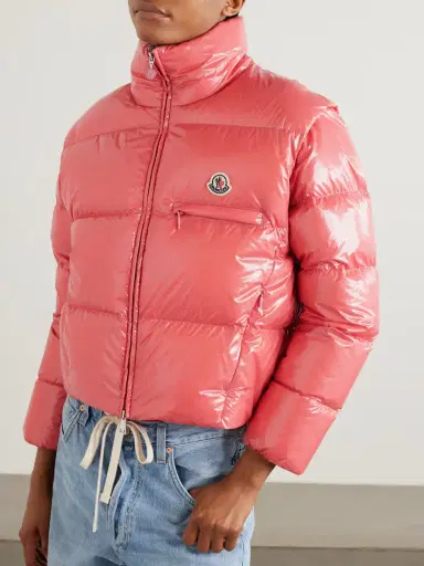 Moncler Almo Convertible Appliquéd Quilted Glossed-shell Down Jacket | Thumbnail 3 Moncler Almo Convertible Appliquéd Quilted Glossed-shell Down Jacket | Thumbnail 3