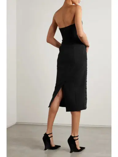 Carolina Herrera Strapless Ruched Silk-crepe Midi Dress | Thumbnail 3 Carolina Herrera Strapless Ruched Silk-crepe Midi Dress | Thumbnail 3