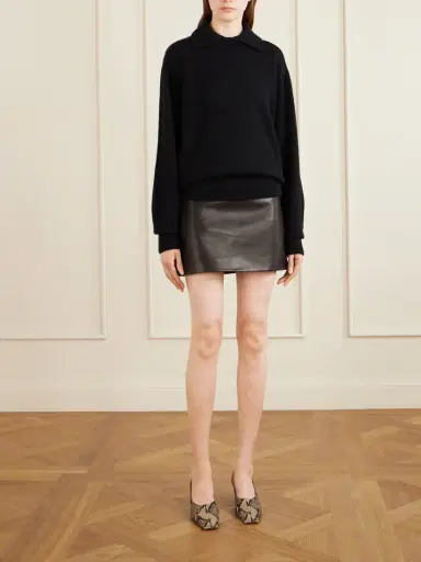 Khaite Jett Leather Mini Skirt | Thumbnail 2 Khaite Jett Leather Mini Skirt | Thumbnail 2