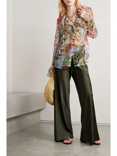 Etro Ruffled Floral-print Silk-crepon Blouse | Thumbnail 2 Etro Ruffled Floral-print Silk-crepon Blouse | Thumbnail 2