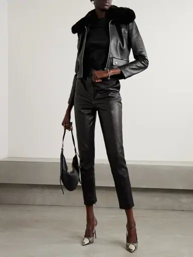 Magda Butrym Faux Fur-trimmed Leather Jacket | Thumbnail 2 Magda Butrym Faux Fur-trimmed Leather Jacket | Thumbnail 2