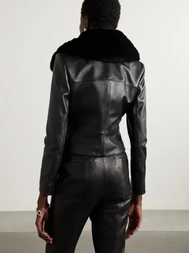 Magda Butrym Faux Fur-trimmed Leather Jacket | Thumbnail 4 Magda Butrym Faux Fur-trimmed Leather Jacket | Thumbnail 4