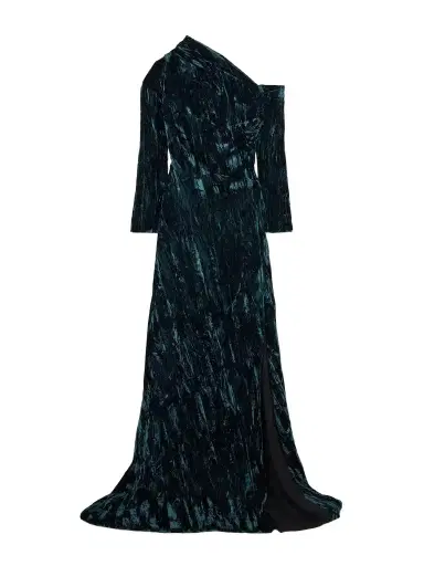 16Arlington Alder One-shoulder Crushed-velvet Gown | Thumbnail 1 16Arlington Alder One-shoulder Crushed-velvet Gown | Thumbnail 1