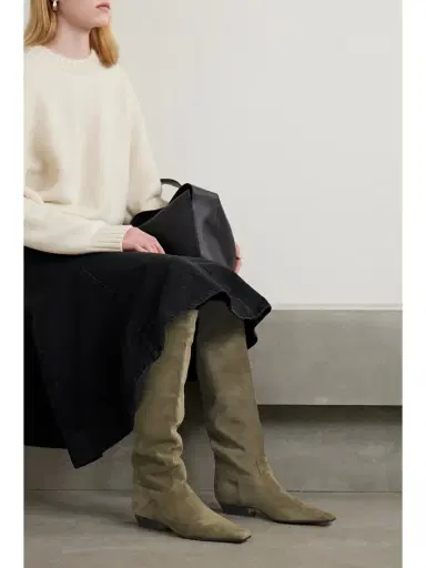 Khaite Marfa Suede Knee Boots | Thumbnail 2 Khaite Marfa Suede Knee Boots | Thumbnail 2