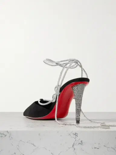 Christian Louboutin Astrid 85 Crystal-embellished Suede Pumps | Thumbnail 3 Christian Louboutin Astrid 85 Crystal-embellished Suede Pumps | Thumbnail 3
