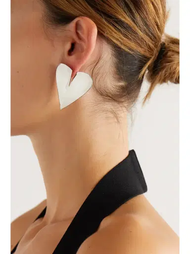 Alaïa Torn Heart Oversized Silver-tone Earrings | Thumbnail 2 Alaïa Torn Heart Oversized Silver-tone Earrings | Thumbnail 2