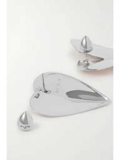 Alaïa Torn Heart Oversized Silver-tone Earrings | Thumbnail 3 Alaïa Torn Heart Oversized Silver-tone Earrings | Thumbnail 3