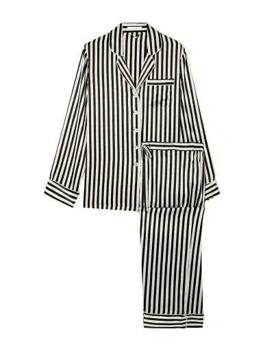 Olivia von Halle Lila Striped Silk-satin Pajama Set | Thumbnail 1 Olivia von Halle Lila Striped Silk-satin Pajama Set | Thumbnail 1