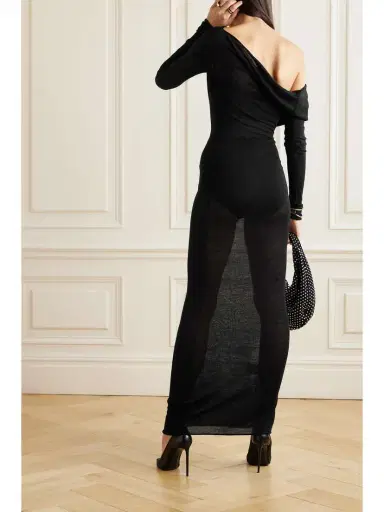 Christopher Esber Radial Wave One-shoulder Wool Maxi Dress | Thumbnail 3 Christopher Esber Radial Wave One-shoulder Wool Maxi Dress | Thumbnail 3