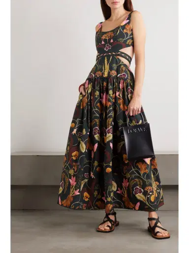 Agua by Agua Bendita + Net Sustain Totumo Cut-out Gathered Printed Cotton Maxi Dress | Thumbnail 2 Agua by Agua Bendita + Net Sustain Totumo Cut-out Gathered Printed Cotton Maxi Dress | Thumbnail 2