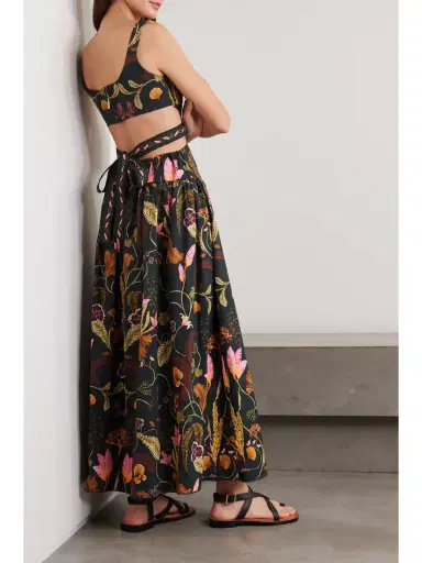 Agua by Agua Bendita + Net Sustain Totumo Cut-out Gathered Printed Cotton Maxi Dress | Thumbnail 3 Agua by Agua Bendita + Net Sustain Totumo Cut-out Gathered Printed Cotton Maxi Dress | Thumbnail 3