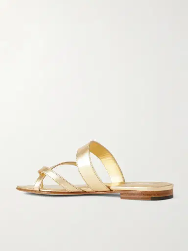 Manolo Blahnik Susa Metallic Leather Sandals | Thumbnail 3 Manolo Blahnik Susa Metallic Leather Sandals | Thumbnail 3