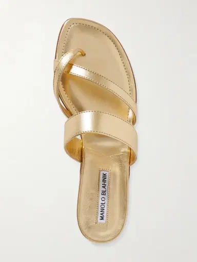 Manolo Blahnik Susa Metallic Leather Sandals | Thumbnail 5 Manolo Blahnik Susa Metallic Leather Sandals | Thumbnail 5