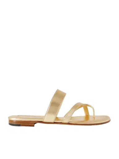 Manolo Blahnik Susa Metallic Leather Sandals | Thumbnail 1 Manolo Blahnik Susa Metallic Leather Sandals | Thumbnail 1