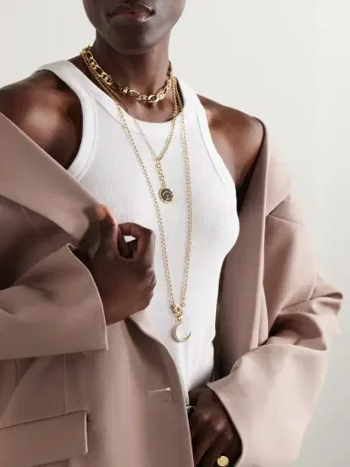 Foundrae Medium Belcher Sister Hook Crescent 18-karat Gold Diamond Necklace | Thumbnail 5 Foundrae Medium Belcher Sister Hook Crescent 18-karat Gold Diamond Necklace | Thumbnail 5