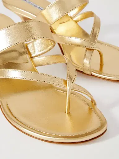 Manolo Blahnik Susa 50 Metallic Leather Sandals | Thumbnail 4 Manolo Blahnik Susa 50 Metallic Leather Sandals | Thumbnail 4