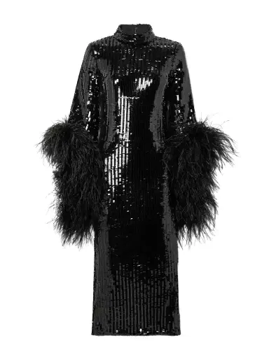 Taller Marmo Del Rio Disco Feather-trimmed Sequined Tulle Midi Dress | Thumbnail 1 Taller Marmo Del Rio Disco Feather-trimmed Sequined Tulle Midi Dress | Thumbnail 1