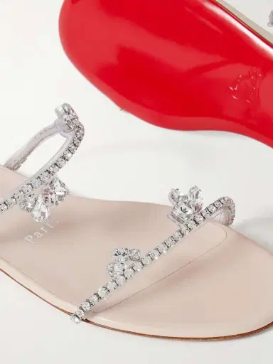 Christian Louboutin Just Queenie Crystal-embellished Pvc Sandals | Thumbnail 4 Christian Louboutin Just Queenie Crystal-embellished Pvc Sandals | Thumbnail 4