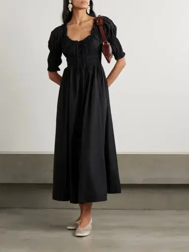 DÔEN Ischia Shirred Organic Cotton-voile Midi Dress | Thumbnail 2 DÔEN Ischia Shirred Organic Cotton-voile Midi Dress | Thumbnail 2