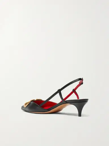 Valentino Garavani Go Logo 40 Embellished Leather Slingback Pumps | Thumbnail 3 Valentino Garavani Go Logo 40 Embellished Leather Slingback Pumps | Thumbnail 3