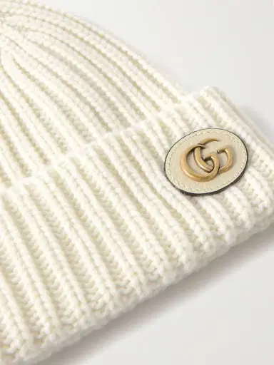 Gucci Victor Appliquéd Ribbed Wool And Cashmere-blend Beanie | Thumbnail 3 Gucci Victor Appliquéd Ribbed Wool And Cashmere-blend Beanie | Thumbnail 3