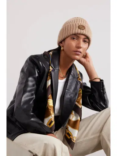 Gucci Victor Appliquéd Ribbed Wool And Cashmere-blend Beanie | Thumbnail 2 Gucci Victor Appliquéd Ribbed Wool And Cashmere-blend Beanie | Thumbnail 2