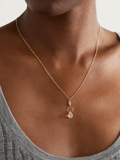 Melissa Joy Manning 14-karat Recycled Gold, Rose Quartz And Diamond Necklace | Thumbnail 2 Melissa Joy Manning 14-karat Recycled Gold, Rose Quartz And Diamond Necklace | Thumbnail 2