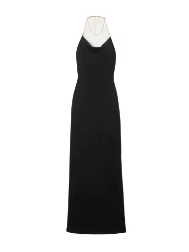 Bottega Veneta Chain-embellished Knitted Halterneck Gown | Thumbnail 1 Bottega Veneta Chain-embellished Knitted Halterneck Gown | Thumbnail 1