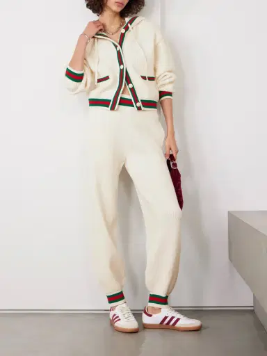 Gucci Hooded Striped Ribbed Wool Cardigan | Thumbnail 2 Gucci Hooded Striped Ribbed Wool Cardigan | Thumbnail 2