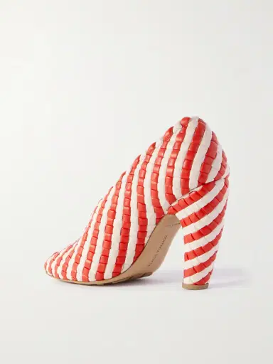 Bottega Veneta Canalazzo Striped Intrecciato Leather Pumps | Thumbnail 3 Bottega Veneta Canalazzo Striped Intrecciato Leather Pumps | Thumbnail 3