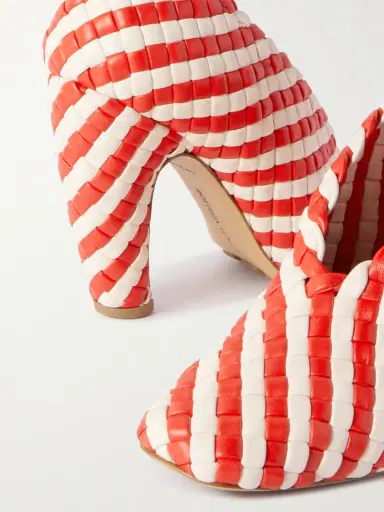 Bottega Veneta Canalazzo Striped Intrecciato Leather Pumps | Thumbnail 4 Bottega Veneta Canalazzo Striped Intrecciato Leather Pumps | Thumbnail 4