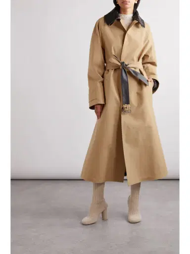 Bottega Veneta Belted Leather-trimmed Cotton-garbardine Trench Coat | Thumbnail 2 Bottega Veneta Belted Leather-trimmed Cotton-garbardine Trench Coat | Thumbnail 2