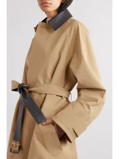 Bottega Veneta Belted Leather-trimmed Cotton-garbardine Trench Coat | Thumbnail 5 Bottega Veneta Belted Leather-trimmed Cotton-garbardine Trench Coat | Thumbnail 5