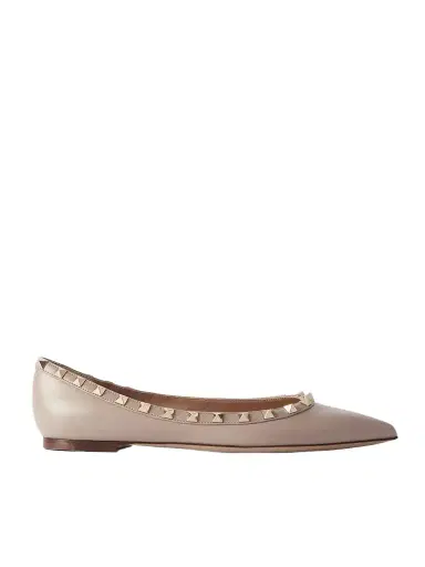 Valentino Garavani Rockstud Leather Point-toe Flats | Thumbnail 1 Valentino Garavani Rockstud Leather Point-toe Flats | Thumbnail 1
