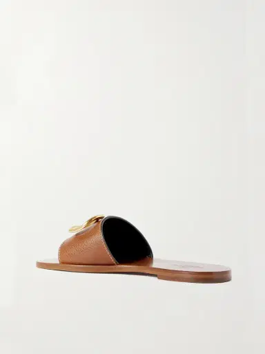 Valentino Garavani Vlogo Textured-leather Slides | Thumbnail 3 Valentino Garavani Vlogo Textured-leather Slides | Thumbnail 3