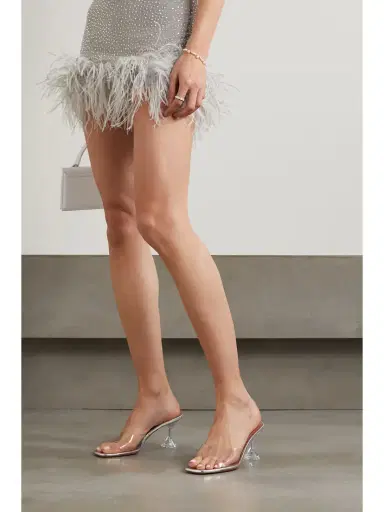 Amina Muaddi Lupita Glass Pvc Mules | Thumbnail 2 Amina Muaddi Lupita Glass Pvc Mules | Thumbnail 2