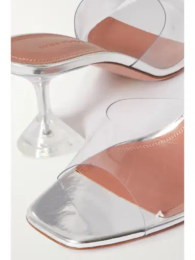 Amina Muaddi Lupita Glass Pvc Mules | Thumbnail 4 Amina Muaddi Lupita Glass Pvc Mules | Thumbnail 4
