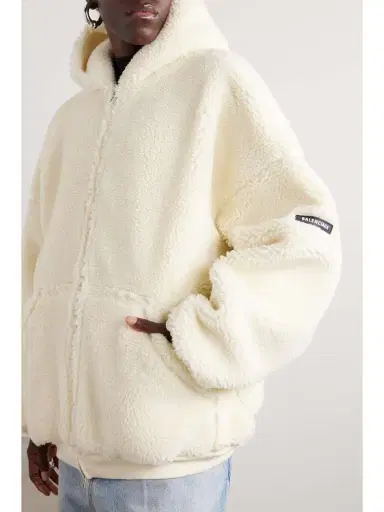 Balenciaga Oversized Hooded Faux Shearling Jacket | Thumbnail 3 Balenciaga Oversized Hooded Faux Shearling Jacket | Thumbnail 3