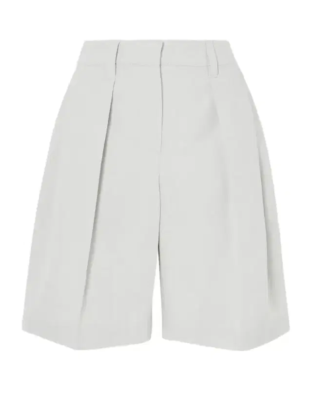 Pleated Cotton And Linen-blend Twill Shorts