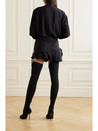 Balenciaga Draped Wrap-effect Silk Crepe De Chine Mini Dress | Thumbnail 3 Balenciaga Draped Wrap-effect Silk Crepe De Chine Mini Dress | Thumbnail 3