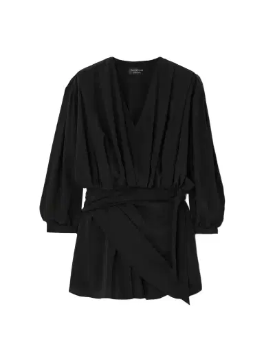 Balenciaga Draped Wrap-effect Silk Crepe De Chine Mini Dress | Thumbnail 1 Balenciaga Draped Wrap-effect Silk Crepe De Chine Mini Dress | Thumbnail 1