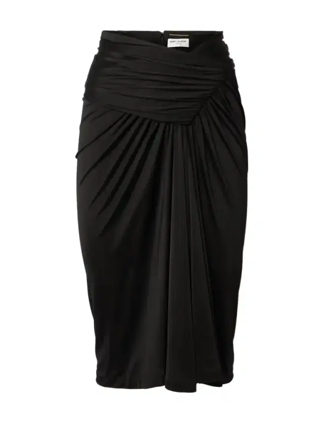 Asymmetric Draped Jersey Midi Skirt