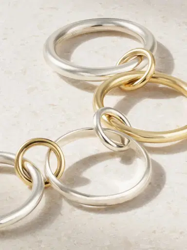 Spinelli Kilcollin Cancer Set Of Four 18-karat Gold And Sterling Silver Ring | Thumbnail 3 Spinelli Kilcollin Cancer Set Of Four 18-karat Gold And Sterling Silver Ring | Thumbnail 3